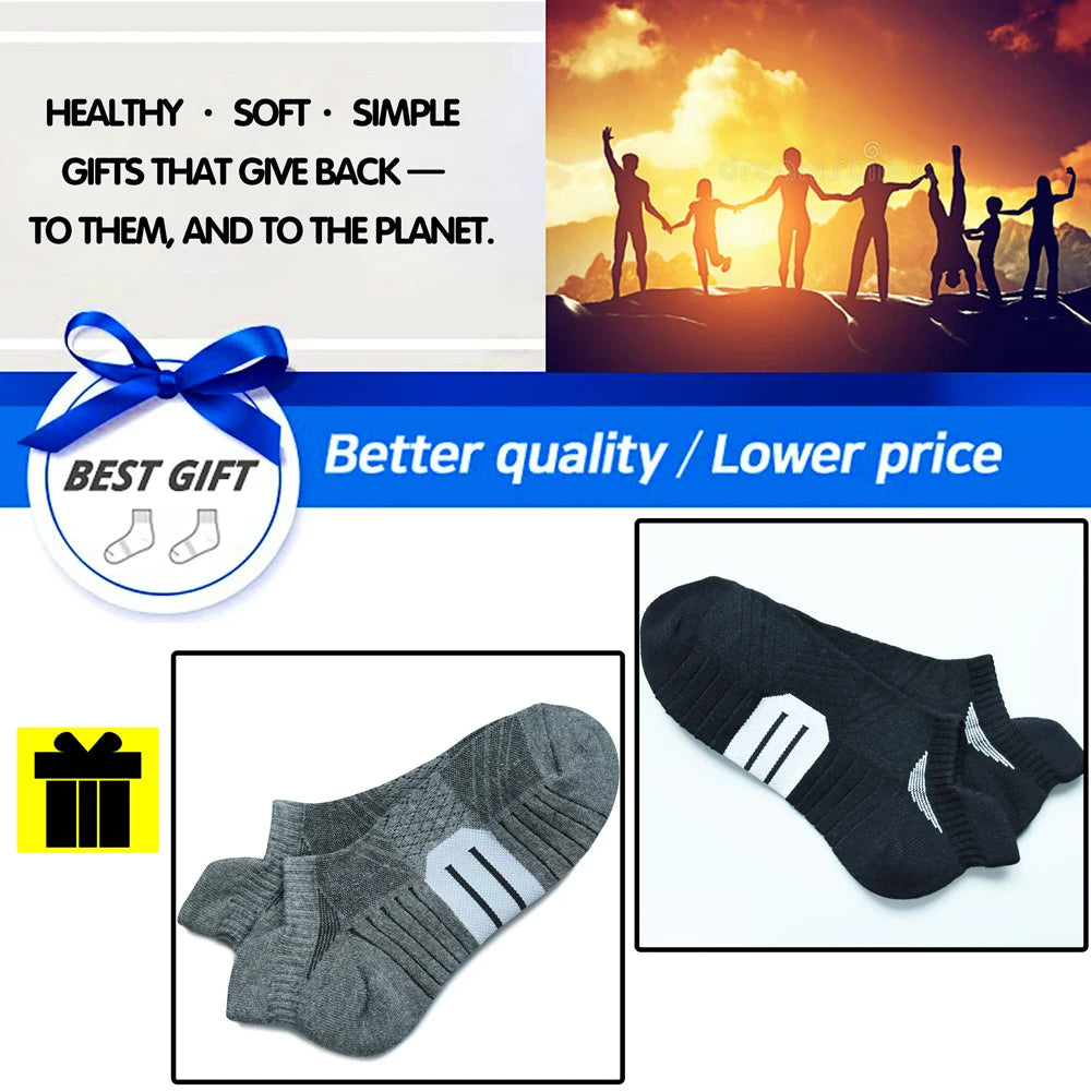 6 Pairs Men Sports Running Heavy Cushion Anti Slip Socks