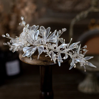 Crystal Blossom Bridal Hairband Handmade Wedding Headpiece for Women