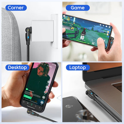 AUFU 100W USB C Fast Charging Cable 3M 5A PD Power Cord with 180 Degree Rotate for MacBook iPad Samsung Xiaomi