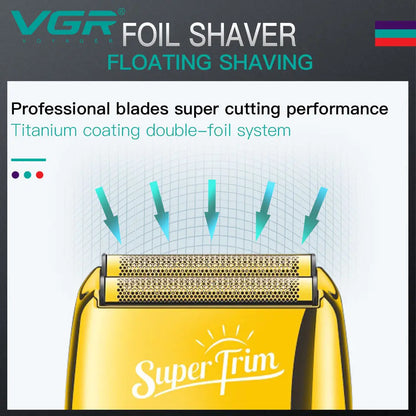 Original VGR Rechargeable Electric Shaver for Men with Washable Bald Head Shaving Machine and Wet Dry Functionality
