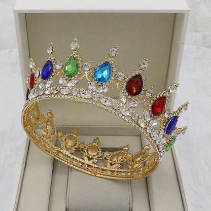 Elegant Royal Pink Crystal Bridal Tiara Crown for Weddings and Pageants