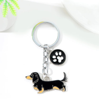 Alaska Husky Cartoon Dog Keychain for Pet Lovers - Cute Silver Zinc Alloy Accessory for Men and Women