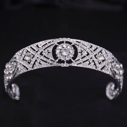 Bridal Bliss Silver Crystal Crown - Top-Rated Alloy Hair Accessory silver 9