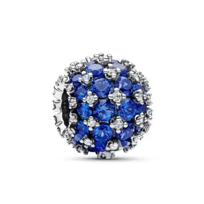 Sparkling 925 Sterling Silver Zircon Round Beads Diamond Charms for Women DIY Jewelry Gifts