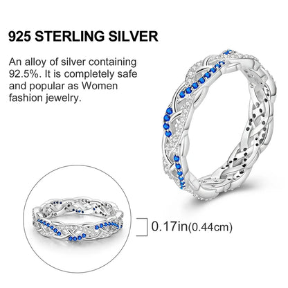 Blue Zircon 925 Sterling Silver Ring for Women with Sparkling Evil Eye, Palm Star and Moon Design - Ideal Wedding and Birthday Jewelry Gift LKTR118