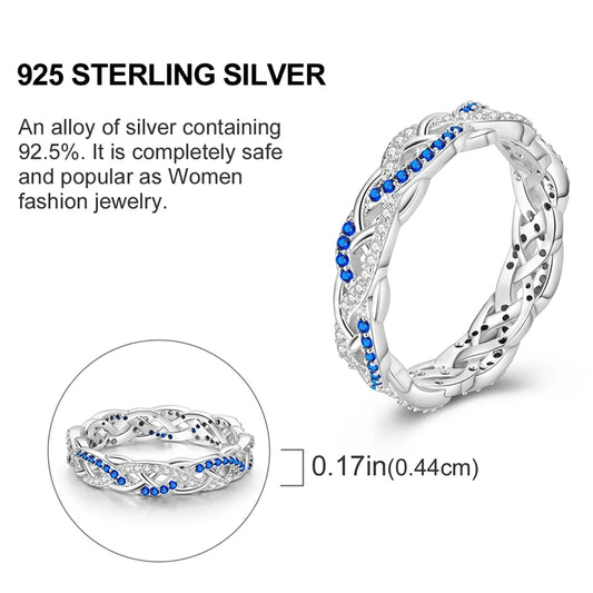 Blue Zircon Evil Eye Ring for Women in 925 Sterling Silver Sparkling Palm Star Moon Wedding Jewelry Gift LKTR247