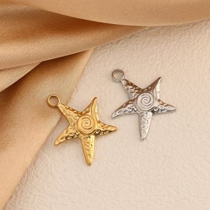3PCS Stainless Steel Charms Ocean Series Starfish Pendant