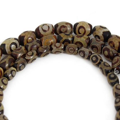 Vintage Tibetan Dzi Agate Beads Set for DIY Jewelry Making