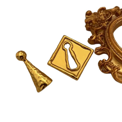 Asymmetrical Surrealist Textured Key Stud Earrings for Women