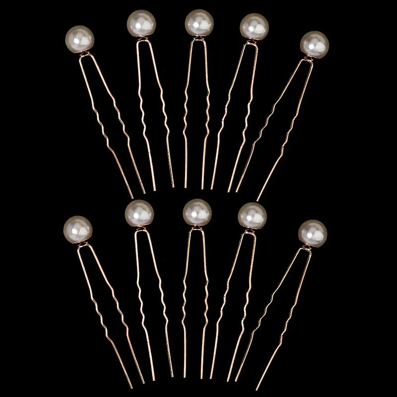 Elegant Pearl Beaded Hairpin Set for Wedding and Fashion Styling