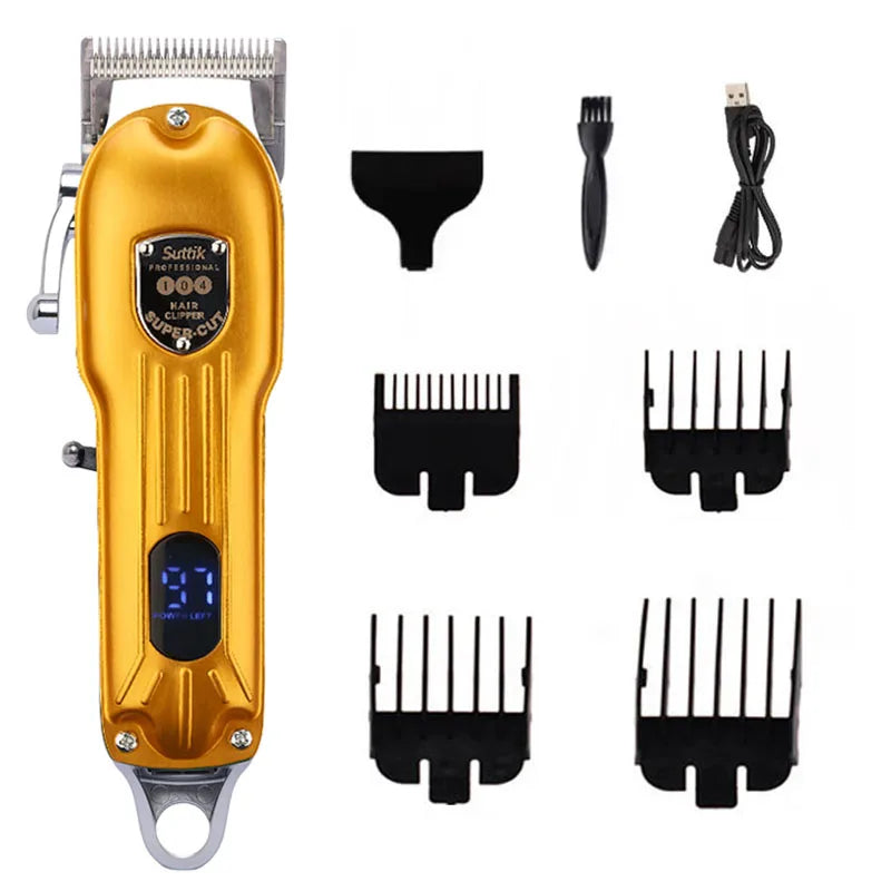 Professional All Metal Rechargeable Dog Hair Clipper Low Noise Pet Grooming Trimmer for Puppies and Cats