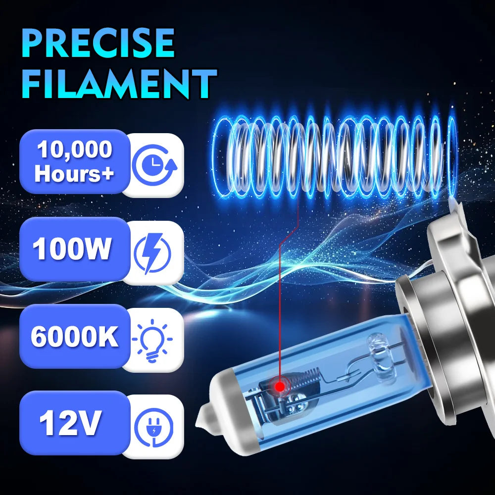 Universal 6000K Xenon White LED Halogen Headlight Bulbs 1:1 Design for All Car Models