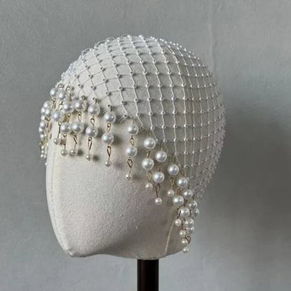 Handmade Pearl Tassel Wedding Headband Luxury Hairpiece