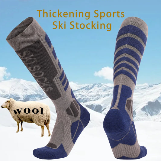 Merino Wool Knee High Ski Socks Thickened Outdoor Warm