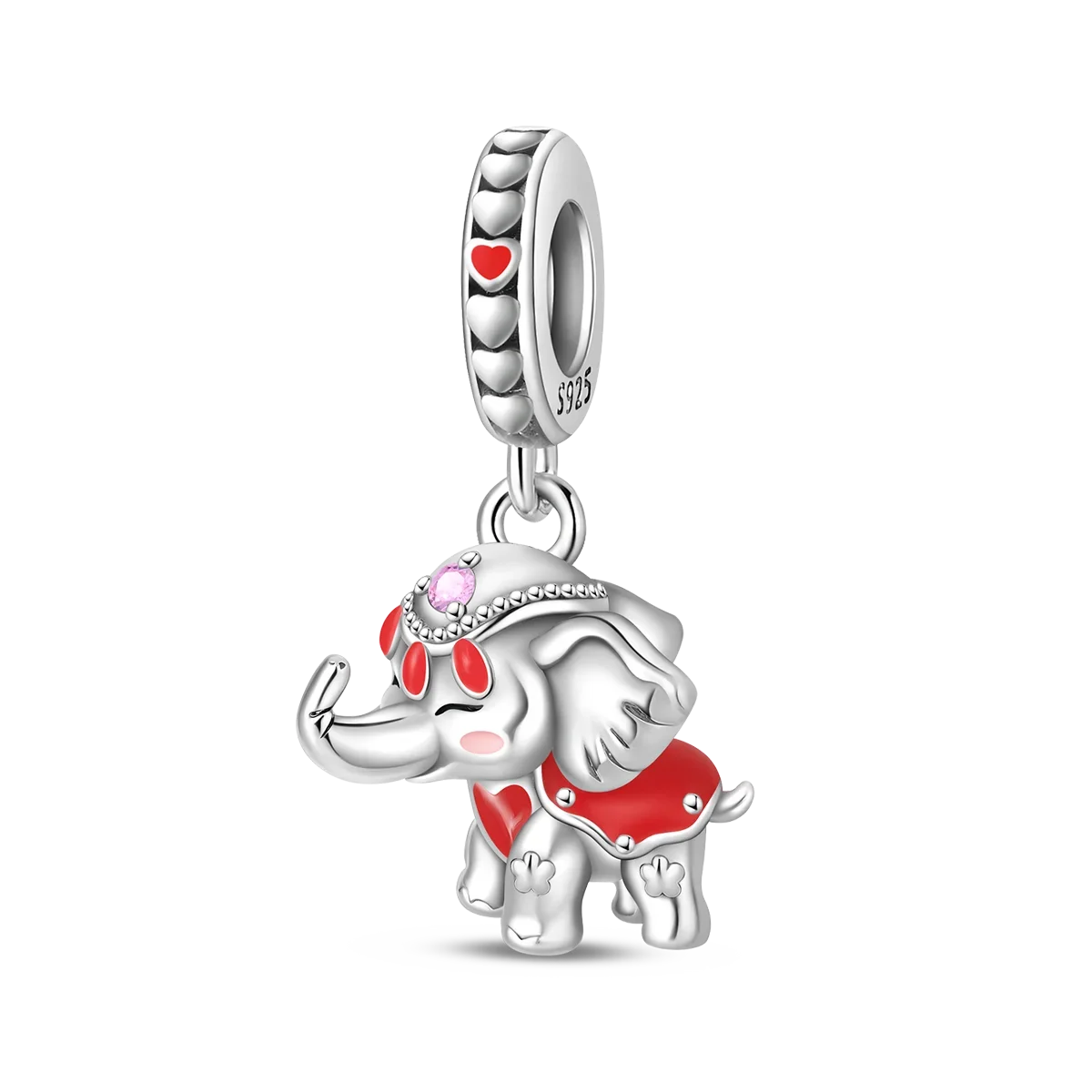 925 Sterling Silver Animal Charms Set Elephant Cat Capybara Swan Zircon Beads for DIY Necklace and Bracelet Jewelry Gift