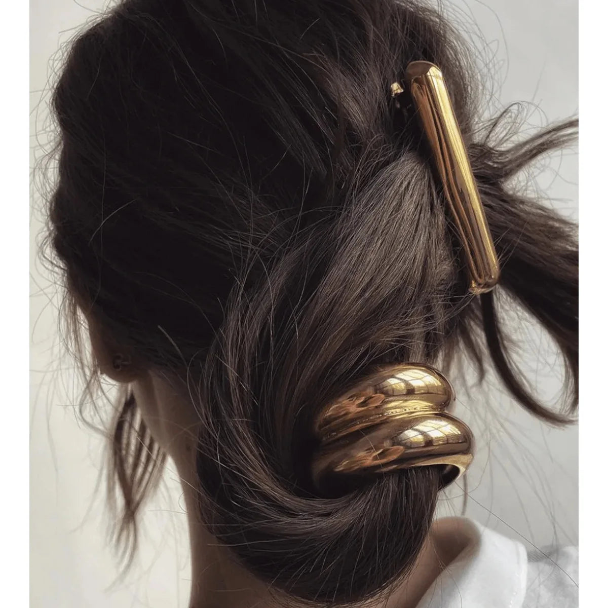 Trendy Geometric Double-Layer Metal Hair Bands for Women