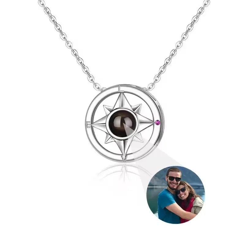 Personalized Dog Paw Photo Projection Necklace with I Love You in 100 Languages Necklace-5