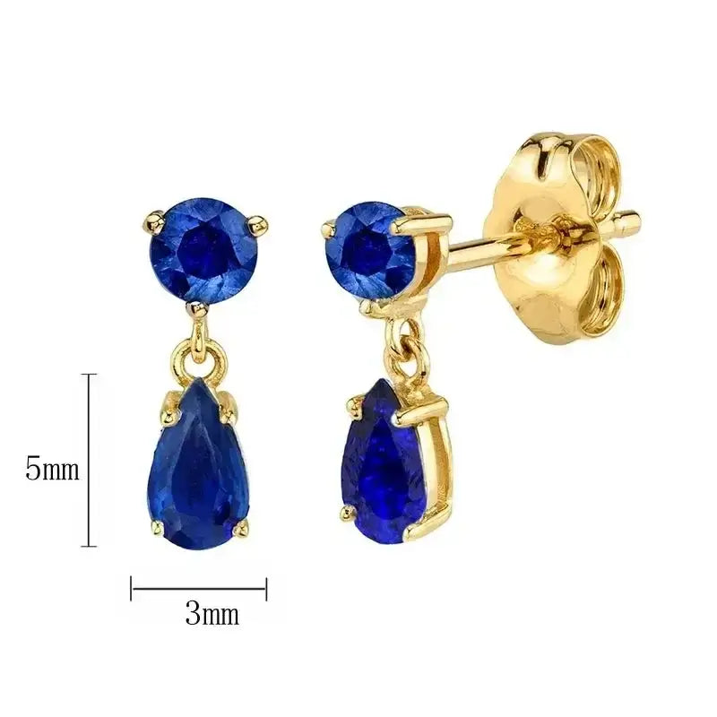925 Sterling Silver Tiny Stud Earrings Colorful Crystal Luxury Jewelry LN0680-3