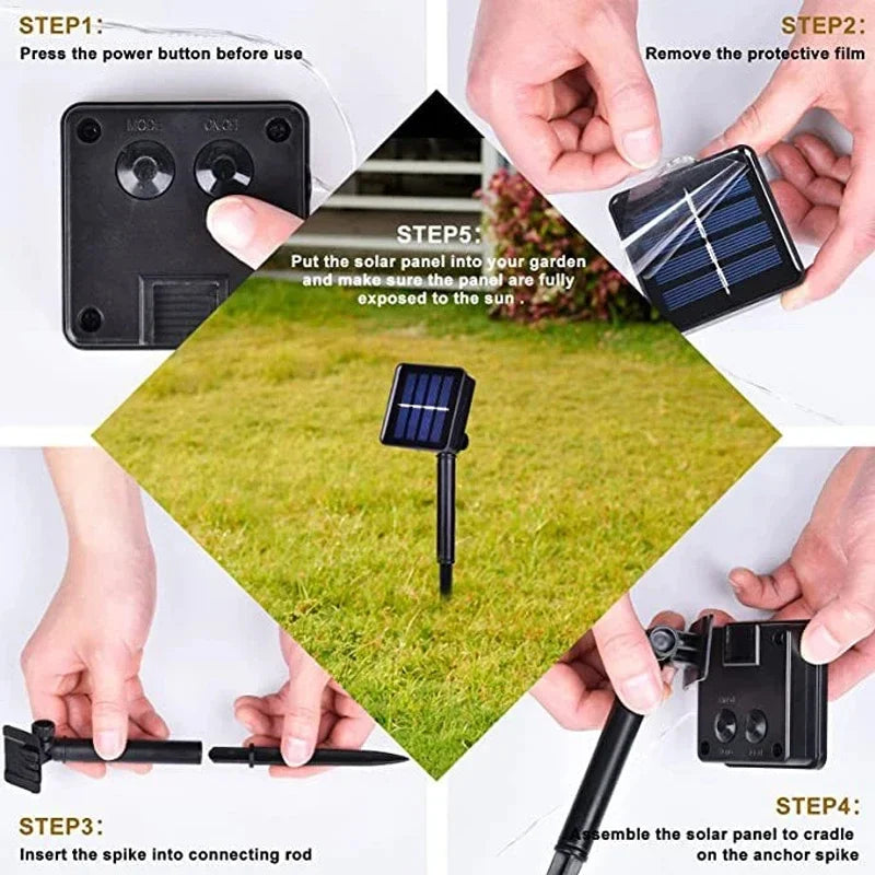 300LED Solar String Lights Outdoor Waterproof Fairy Lights