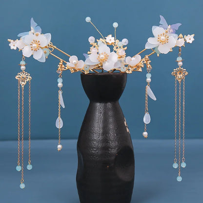 Vintage Chinese Hanfu Hair Accessories Set for Bridal Elegance