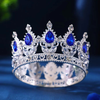 Elegant Baroque Rhinestone Crown Headdress for Weddings and Celebrations