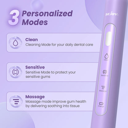 SEJOY Oral Cleaning Sonic Electric Toothbrush IPX7 3 Modes
