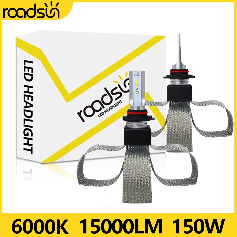 Ultra Bright 15000LM LED Headlight Bulbs 6000K Cold White 150W High Low Beam Copper Heat Dissipation