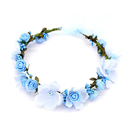 Elegant Bohemian Pearl Floral Headband for Romantic Beach Weddings
