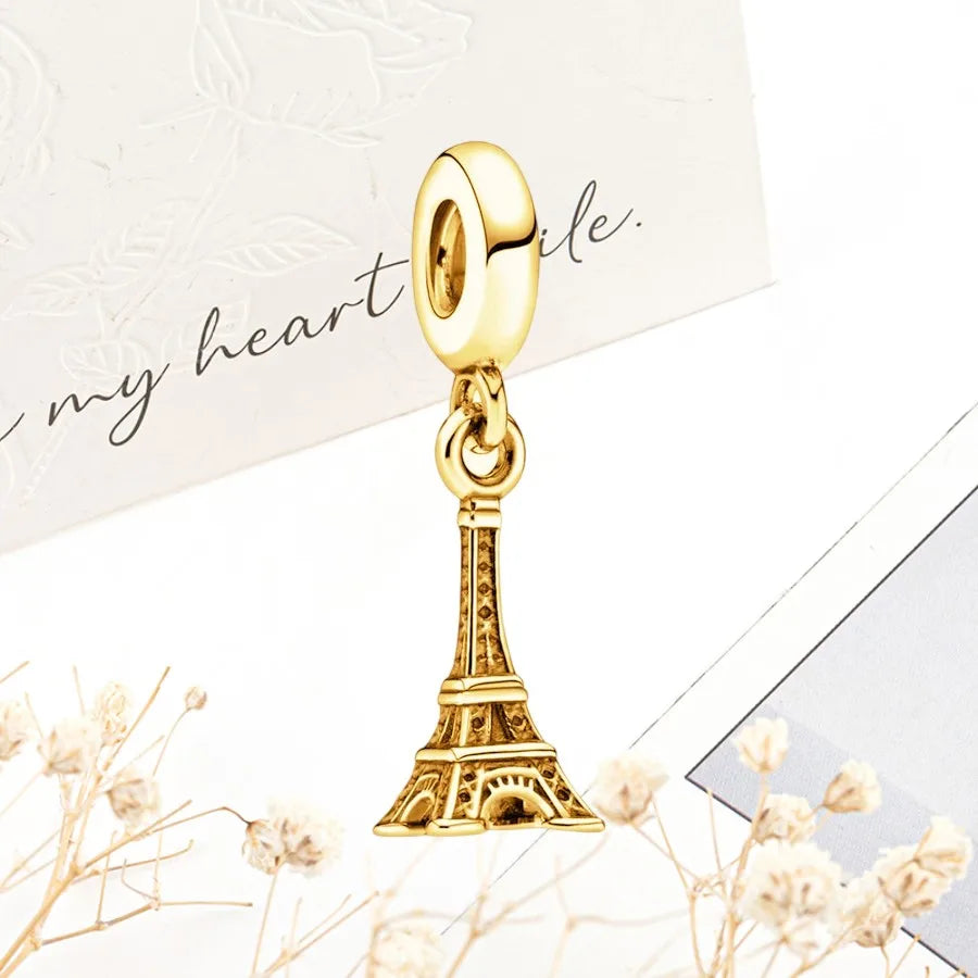 Sparkling Gold Safety Chain Infinity Snake Charm Beads