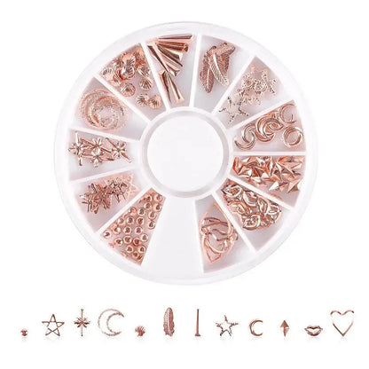 Resin Filling Metal Rivet Moon Stars Nail Art Decorations Mixed Beach Ocean Style Jewelry DIY Charms OM-XY-11