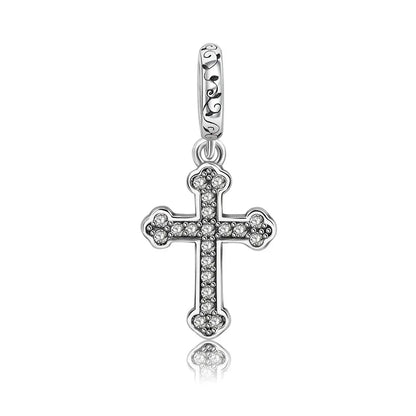 925 Sterling Silver Virgin Mary Angel Cross Pendant Necklace Charm for DIY Jewelry Gifts