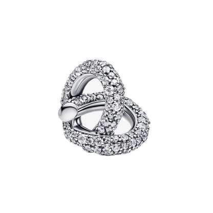 925 Sterling Silver Zirconia Heart Gold Silver Charm