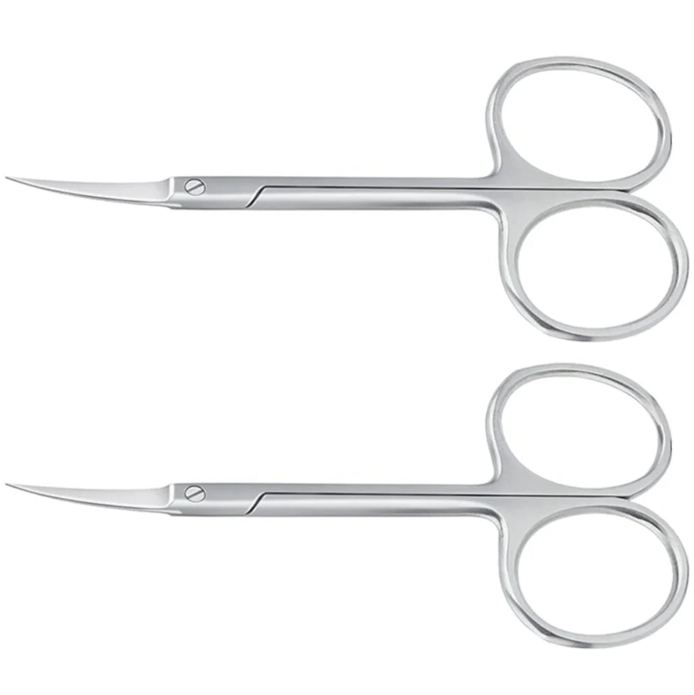 Stainless Steel Curved Tip Thin Blade Cuticle Scissors Nail Clippers Trimmer F33-2pcs