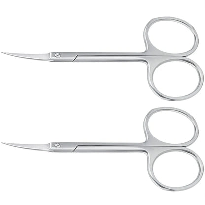Stainless Steel Curved Tip Thin Blade Cuticle Scissors Nail Clippers Trimmer F33-2pcs