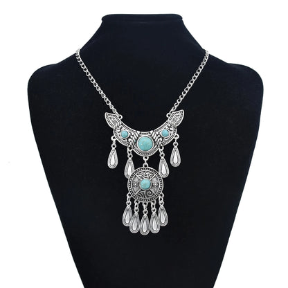 Indian Vintage Coin Tassel Choker Necklace for Women Ethnic Boho Jewelry Gift