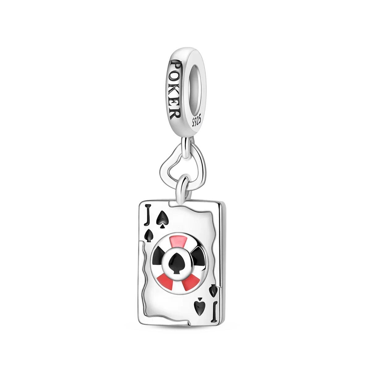Original 925 Sterling Silver Playing Card Charms Pendant Poker Joker Hearts Spades Crown Bead Jewelry for Bracelets and Necklaces