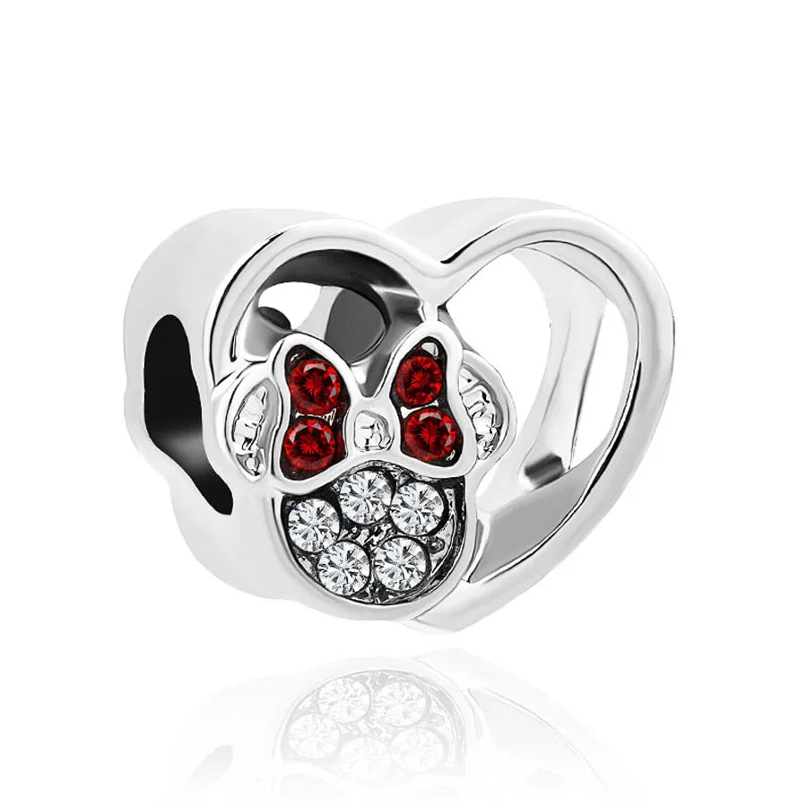 925 Silver Teddy Bear Beads and Mouse Pendant for European Original Bracelet DIY Exquisite Jewelry