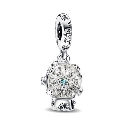Exquisite 925 Silver Heart-Shaped Beads with Crystal Ball Pendant for DIY European Bracelets