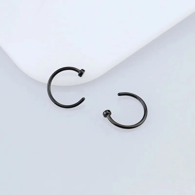 2/6 Pcs Top Rated Stainless Steel Fake Nose Rings for Women Stylish Lip and Nostril Piercing Jewelry