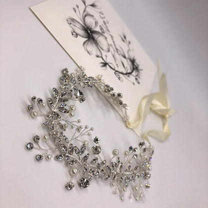 Elegant Pearl Bridal Tiara Headband for Weddings and Photography