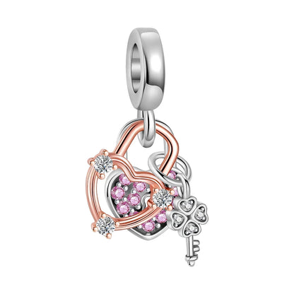 Sparkling Birthstone Heart Charm 925 Sterling Silver Pendant Bead for Mom DIY Jewelry Gift