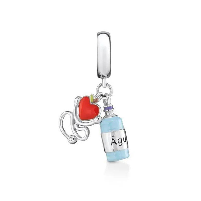 925 Sterling Silver Nurse Cross DIY Charms Beads Zircon