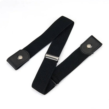 Canvas Adjustable Elastic Waist Band Invisible Belt for Jeans black 60-65cm
