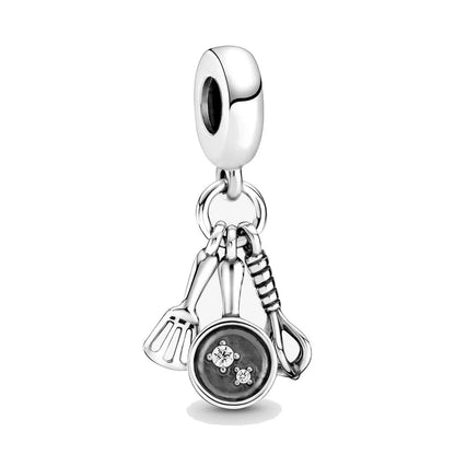Sunflower Evil Eye Charm 925 Silver Plated Bead for DIY Bracelets Women's Jewelry B1760