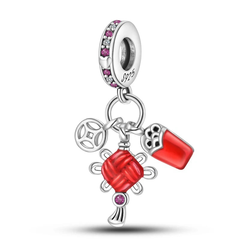 Sterling Silver Snowman Charm Beads for Bracelets Jewelry Gift STC465