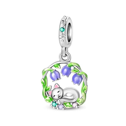 925 Sterling Silver Colorful Flower Charms with Zircon Roses Tulips and Daisies for DIY Necklace and Bracelet Jewelry Gifts
