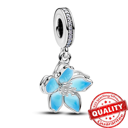 Ocean Series Sterling Silver Starfish and Coral Charm Pendant for Bracelets FCC502
