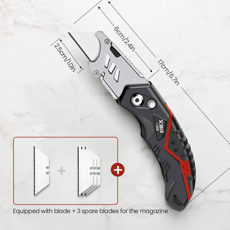 AIRAJ Multifunctional Utility Knife Heavy Duty 18mm Blade 1358