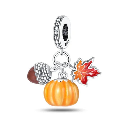 925 Sterling Silver Charm Beads for Women Bracelet - Four-Leaf Clover and Sunflower Design B2473diao
