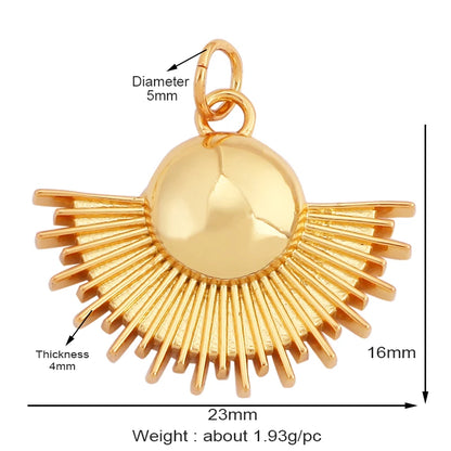 Gold-Plated Celestial Moon Star Charm Pendant with Cubic Zirconia for Jewelry Making